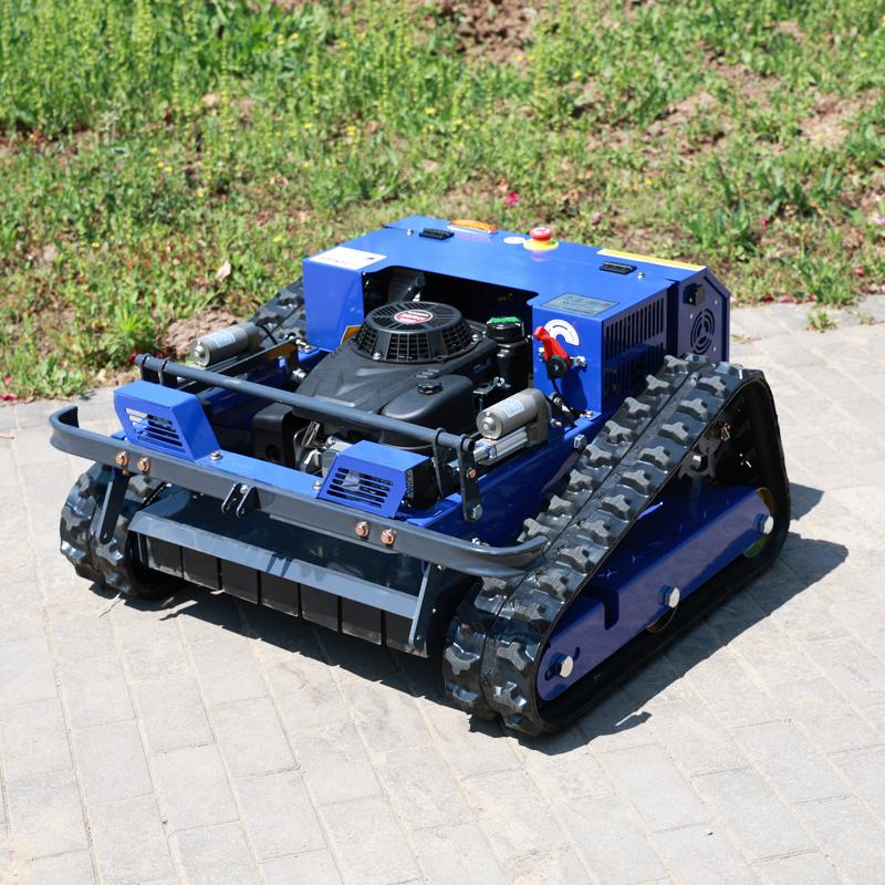 European Spot In Stock Tracked Remote Control Lawn Mower with Adjustable Cutting Height, Supports 45 Degree Slope Climbing