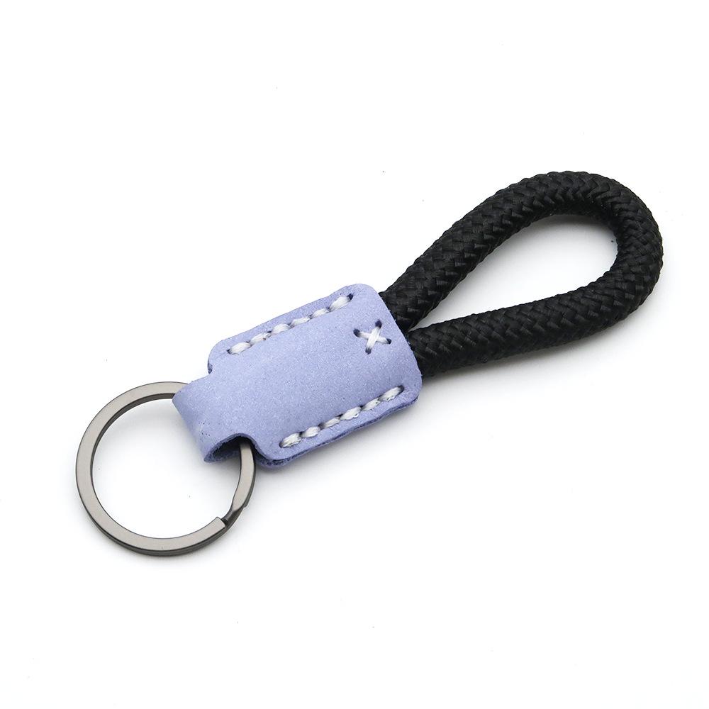 Handmade Genuine Leather Key Chain Pendant - Frosted Leather, Multifunctional Lanyard, Creative Design Key Ring