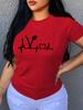 Plant Print Short Sleeve T-Shirt Crew Neck Casual Top for Summer & Spring Women's Clothing