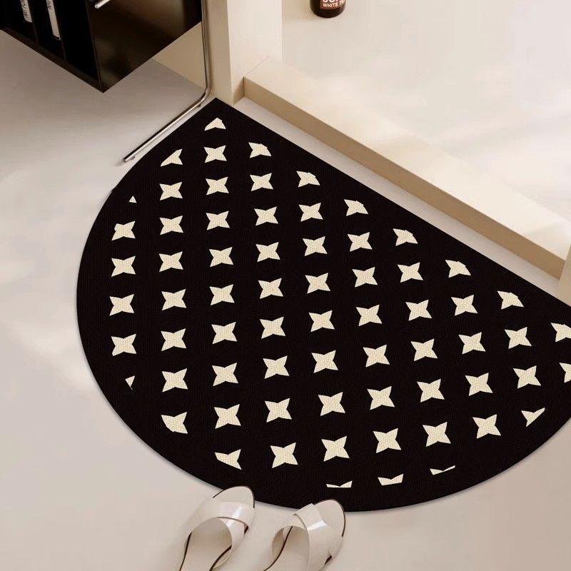 Half circular diatomaceous earth floor mat, bathroom water absorption, anti slip, quick drying, shower, and fall prevention