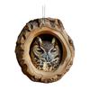 1/4Pcs Animal Christmas Ornaments 2D Flat Acrylic Owl Decorations Forest Animal Hanging