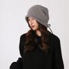Autumn and winter Internet celebrities stacked bag head hat women's high sense metal small standard loose warm ear protection knitted hat