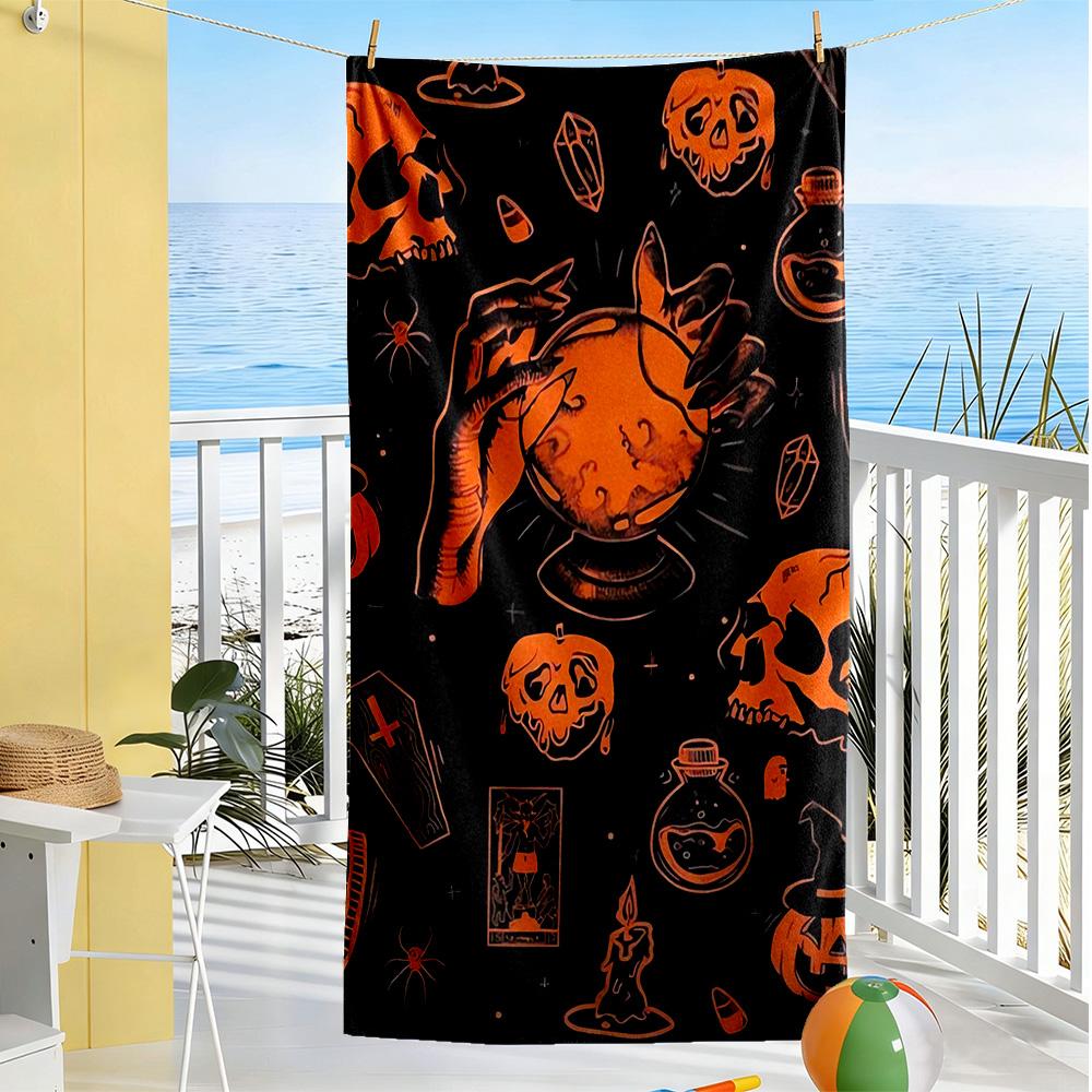 Halloween Beach Towel High Absorbency & Quick-Dry Comfortable Lightweight