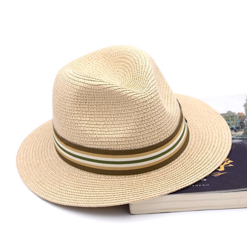 Korean Style Straw Sun Hat Unisex UPF Wide Brim for Women Men Summer Beach Outdoor Travel Boho
