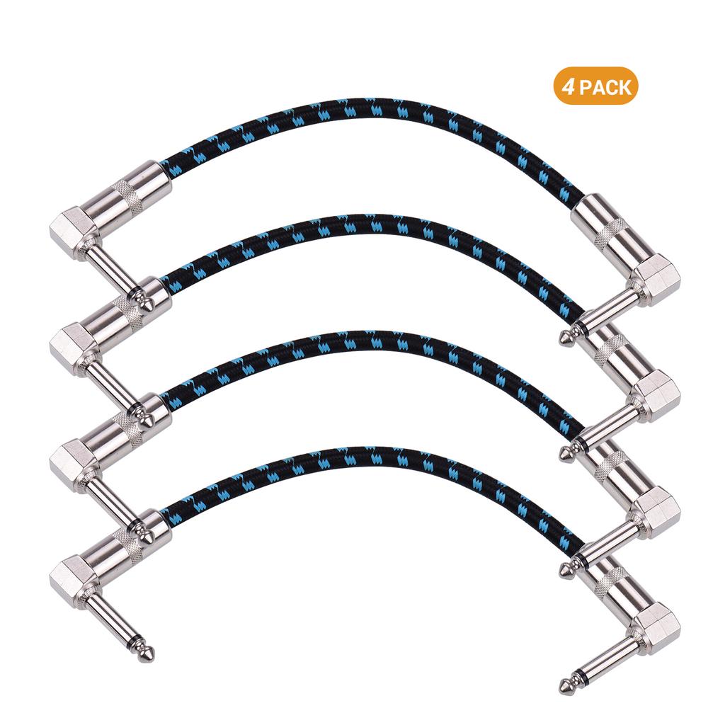 Ggiant AC-18-3 Guitar Pedal Patch Cables 6 Inch Length Coxial Cable Pure Copper   Shielding with