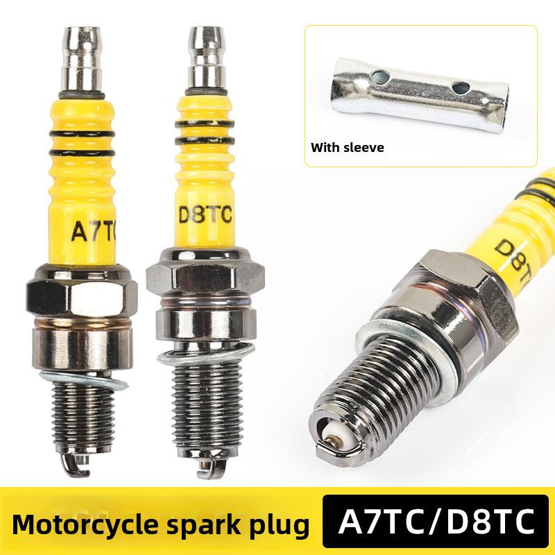 Three-wheel motorcycle ATDC D8TC spark plug, suitable for 125/150 engine ignition plugs as a universal accessory.