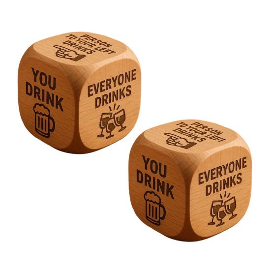 1/2/3/5/6/8Pcs Wooden Quilter Dice with 6 Engraved Quilting Tasks Solid Wood Quilting Embroidery Knitting Projects Baking Drinking Decision Dice Tools