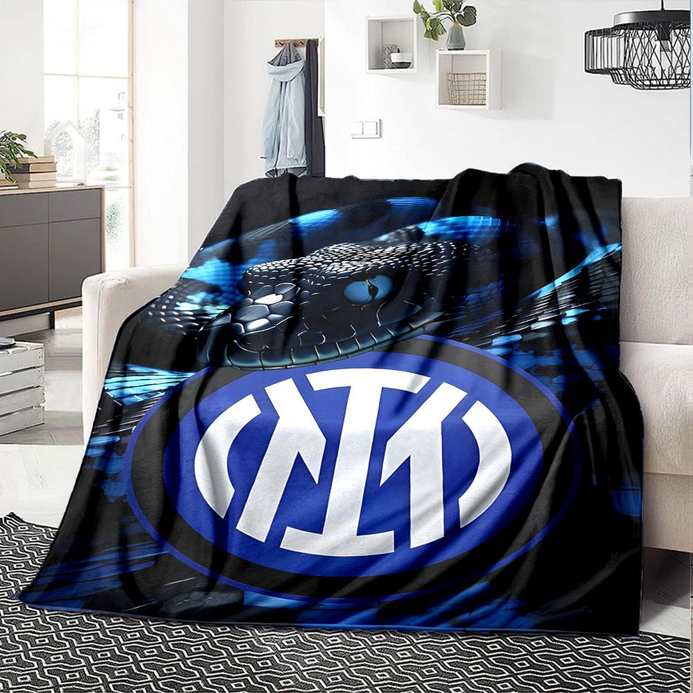 1pc Internazionale Milano Blanket, Gift, for Men and Women, Soft Blanket, Good for Sofa Bed Couch Travel, Lightweight Flannel Blanket
