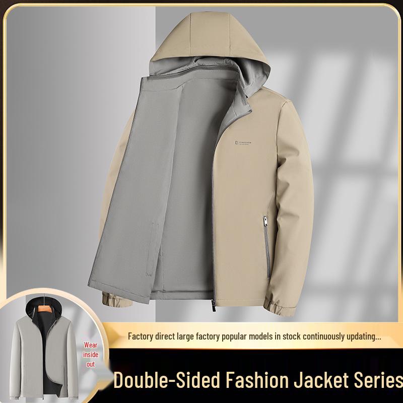 Men's Fashion Casual Jacket: Autumn Long-sleeved Solid Color for Young and Middle-aged