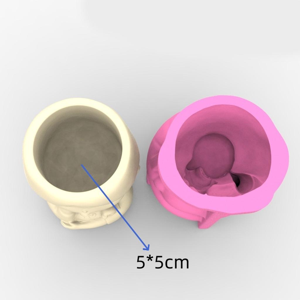 Cute Girl Planter Silicone Mold For Resin Cement Crafts Reusable DIY Flowerpot Design Flower Pot Making Mould