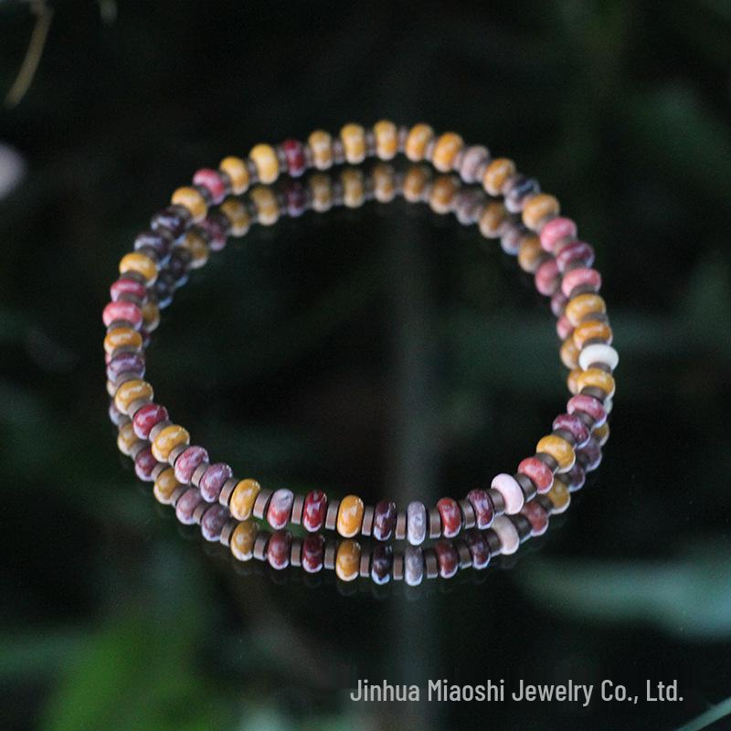 Retro Bohemian Ethnisch Achat Perlenarmband