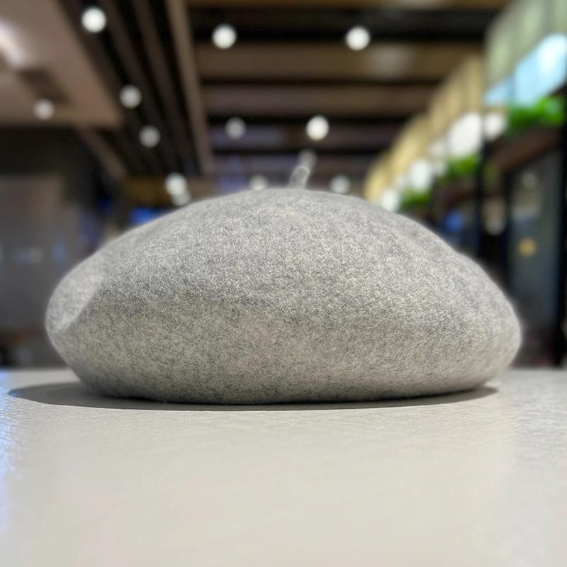 Elegant Wool Beret Hats Women Winter French Hat Girls Solid Fashion Autumn Winter Beret Hat For Women Warm Felt Street Berets