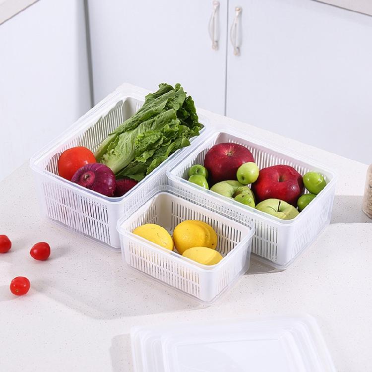 Draining Storage Containers Fridge Produce Saver Bins for Vegetables