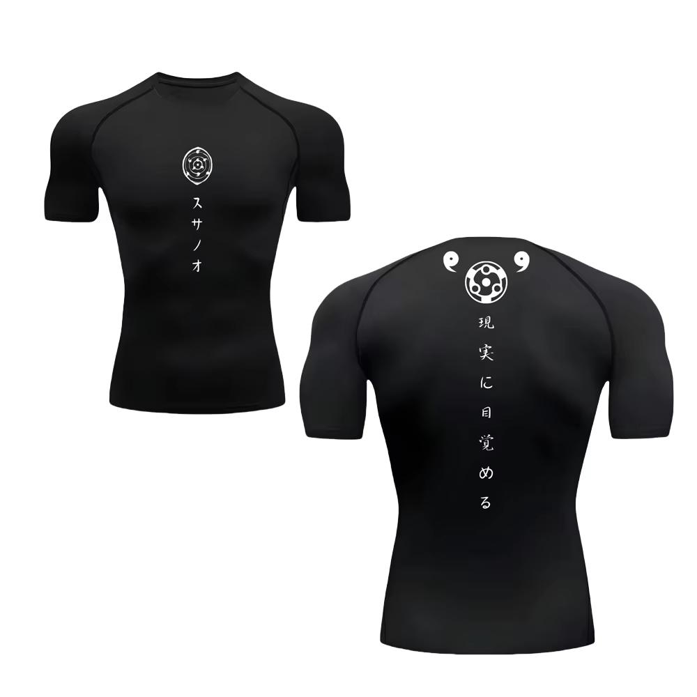 

Мужские компрессионные футболки с коротким рукавом, летние, спортивные, быстросохнущие, для спортзала, тренировок, бега, топы RL0625 S