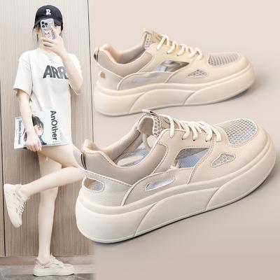 Fashion Fashion Chunky Women Shoes Summer New Mesh Breathable Sneakers Ladies Vulcanized Shoe Female Lace-up Platform Shoe Zapatos Mujer