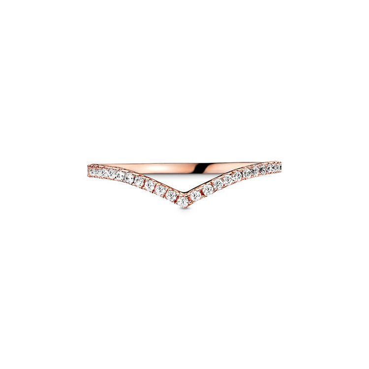 Pandora Small Luxury Wish Sparkling Ring Women ring Rose-Gold 186316CZ Box,54