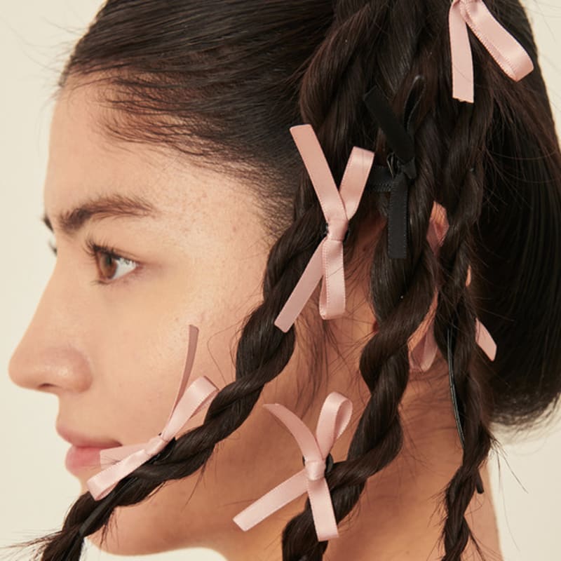 

XPIER 2set)Romantic ribbon Hairpin[2color] black