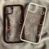 Cute Simple Smile Face Clear Phone Case For iPhone 11 14 Pro Max 15 13 Mini 12 XR XS X 7 8Plus Cartoon Shockproof Hard Cover Bag