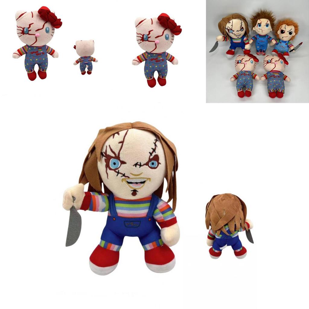 Entzückende Chucky Plüschpuppe Kürbisdesign für Halloween Kreative Dekoration und Geschenke