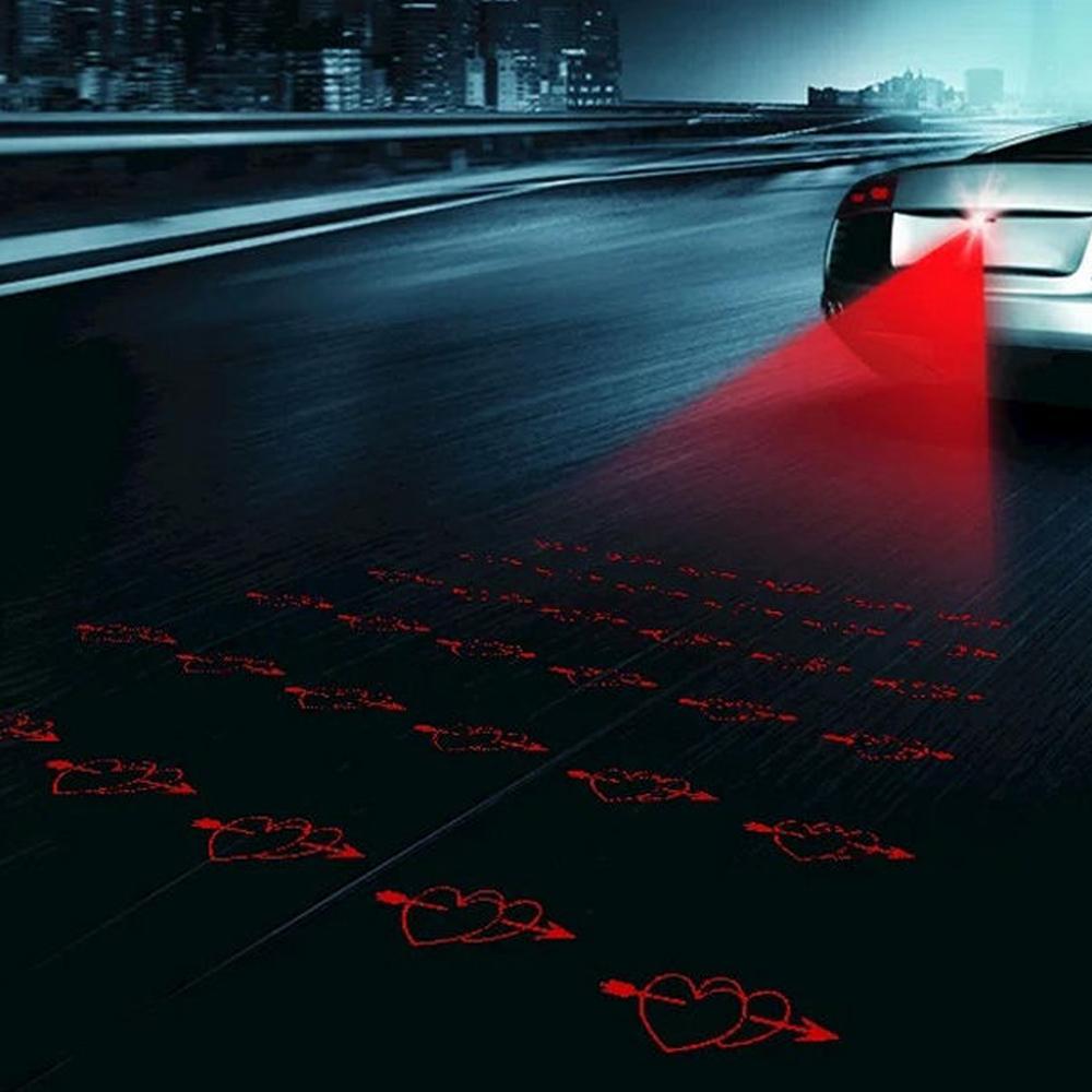 Pattern Anti Collision Rear-end Car Laser Tail Fog Light Auto Brake Parking Lamp Rearing Warning Light Car Styling Accessories