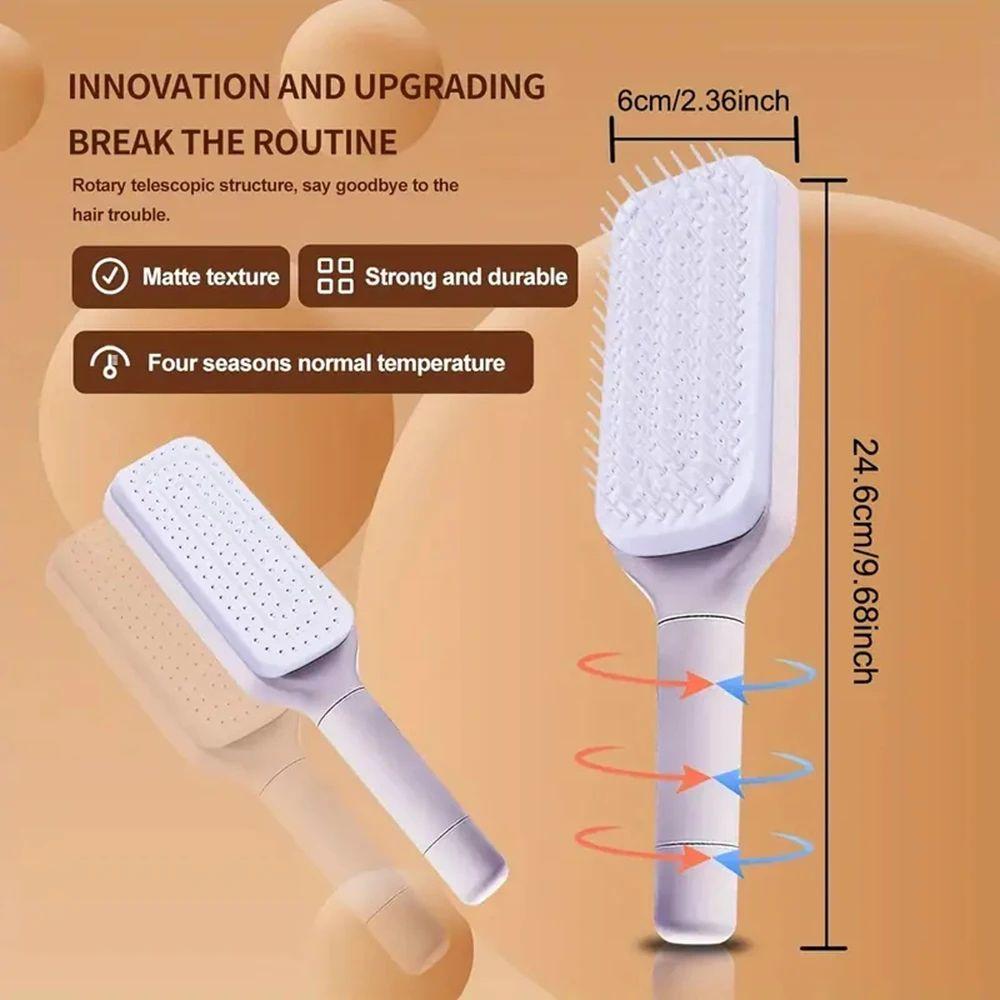 Rotatable Self Cleaning Hair Brush Telescopic Massage Airbag Comb Telescopic Cleaning Anti-static Hairdressing Air Cushion Com