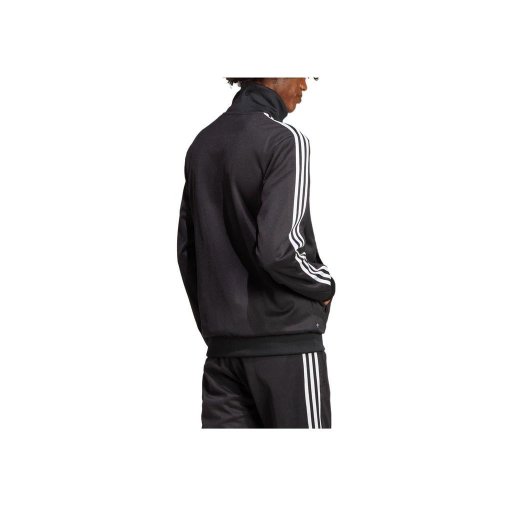 Adidas Originals Trefoil Logo Print Zip-Up Stand Collar Jacket Men Jackets Black IA4778