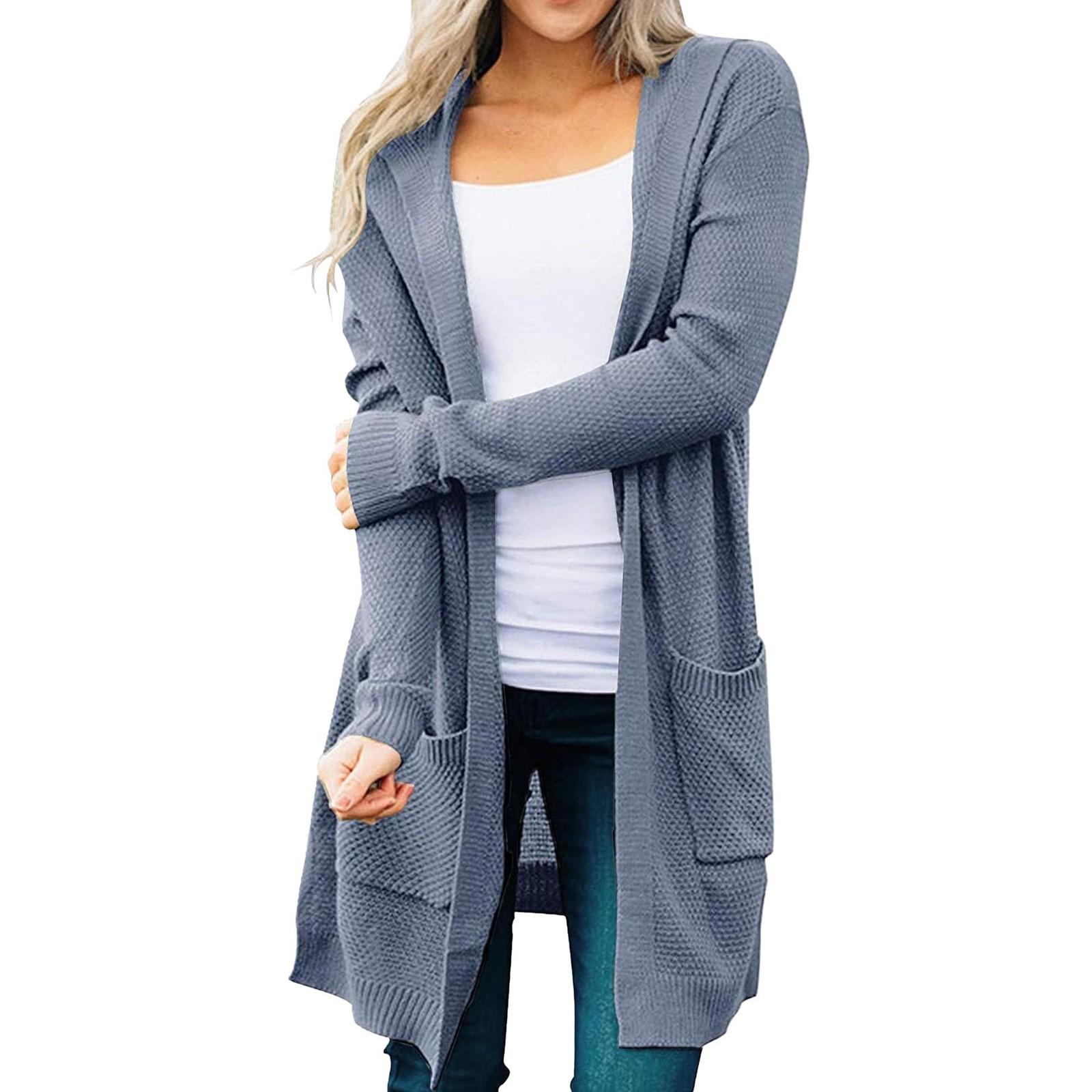 

Женский модный повседневный удобный кардиган средней длины XL