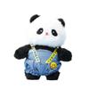 Panda Plush Toy Overalls Keychain Cute Animal Face Decor For Girls And Boys