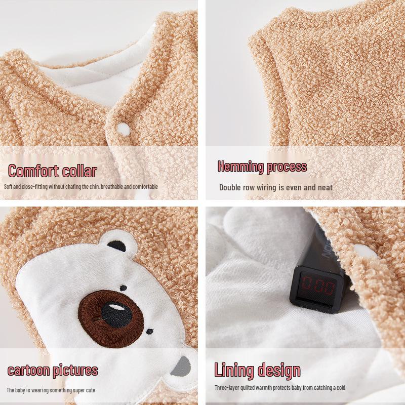 Super Cute Baby Vest: Thick Cotton-Padded, Sleeveless Jacket for Boys & Girls, Newborn To Infant, Autumn/Winter