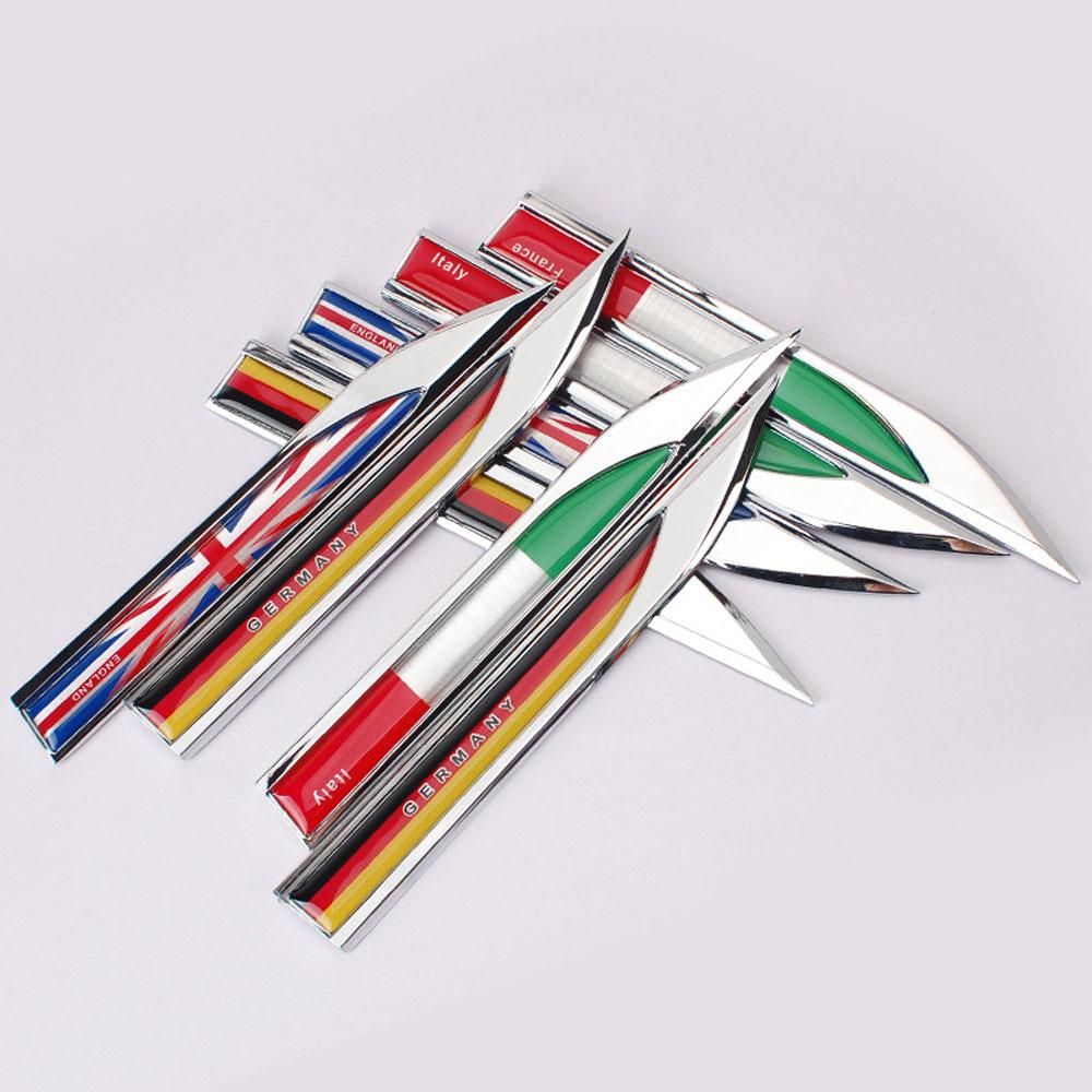 1 Stück Universal 3D Metall Flaggen Auto Aufkleber Dekor Aufkleber Karosserie Seite Kotflügel Hinten Kofferraum Emblem Abzeichen Auto Außenzubehör