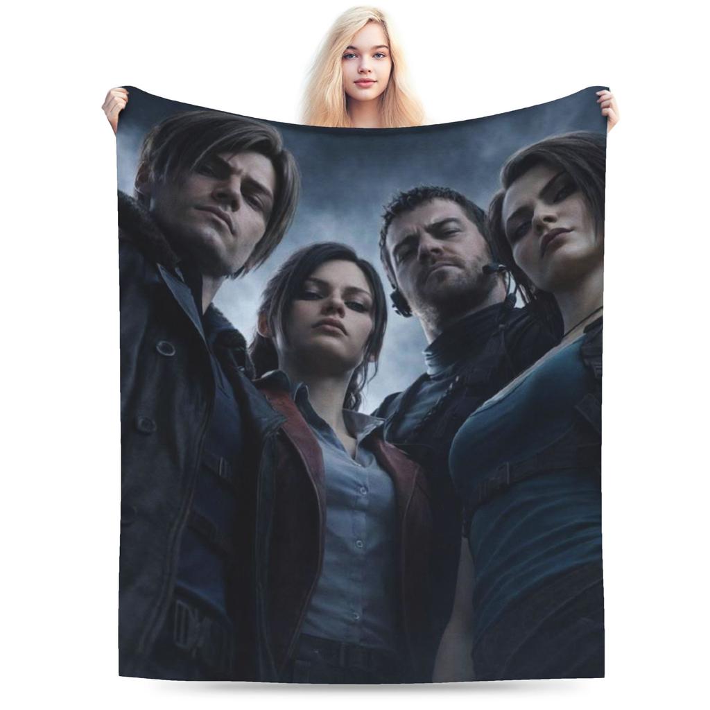 Residents Evils 9 Leon Keneddy Blanket Multi-size Warm Cozy Fluffy Games Throw Blankets for Couch Sofa and Bed