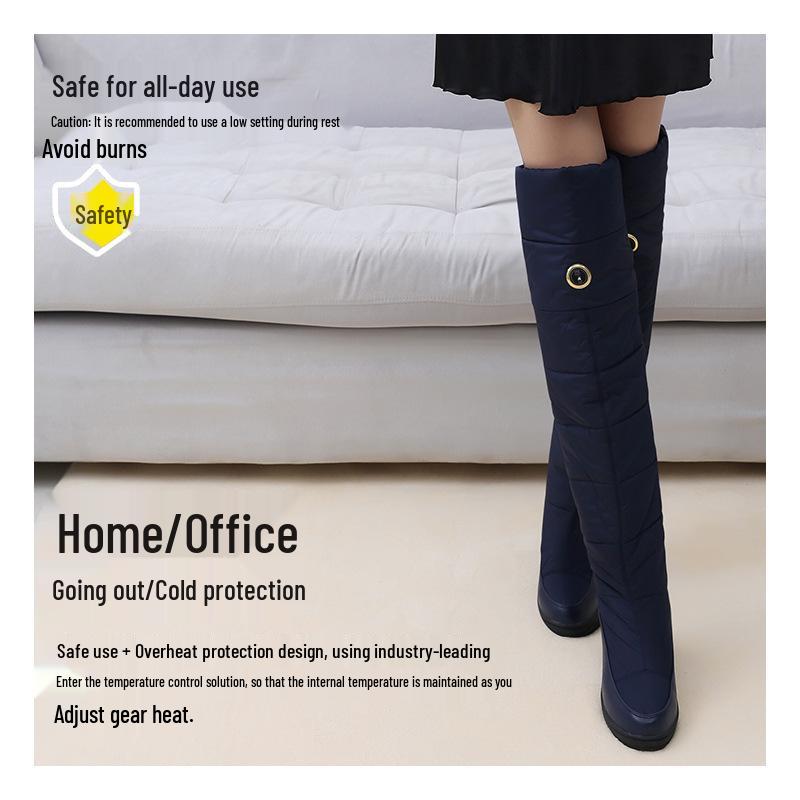 Electric Heated Over-the-Knee Boots with Intelligent Temperature Control - Winter Warm Plush Cotton, Outdoor Antifreeze Footwear