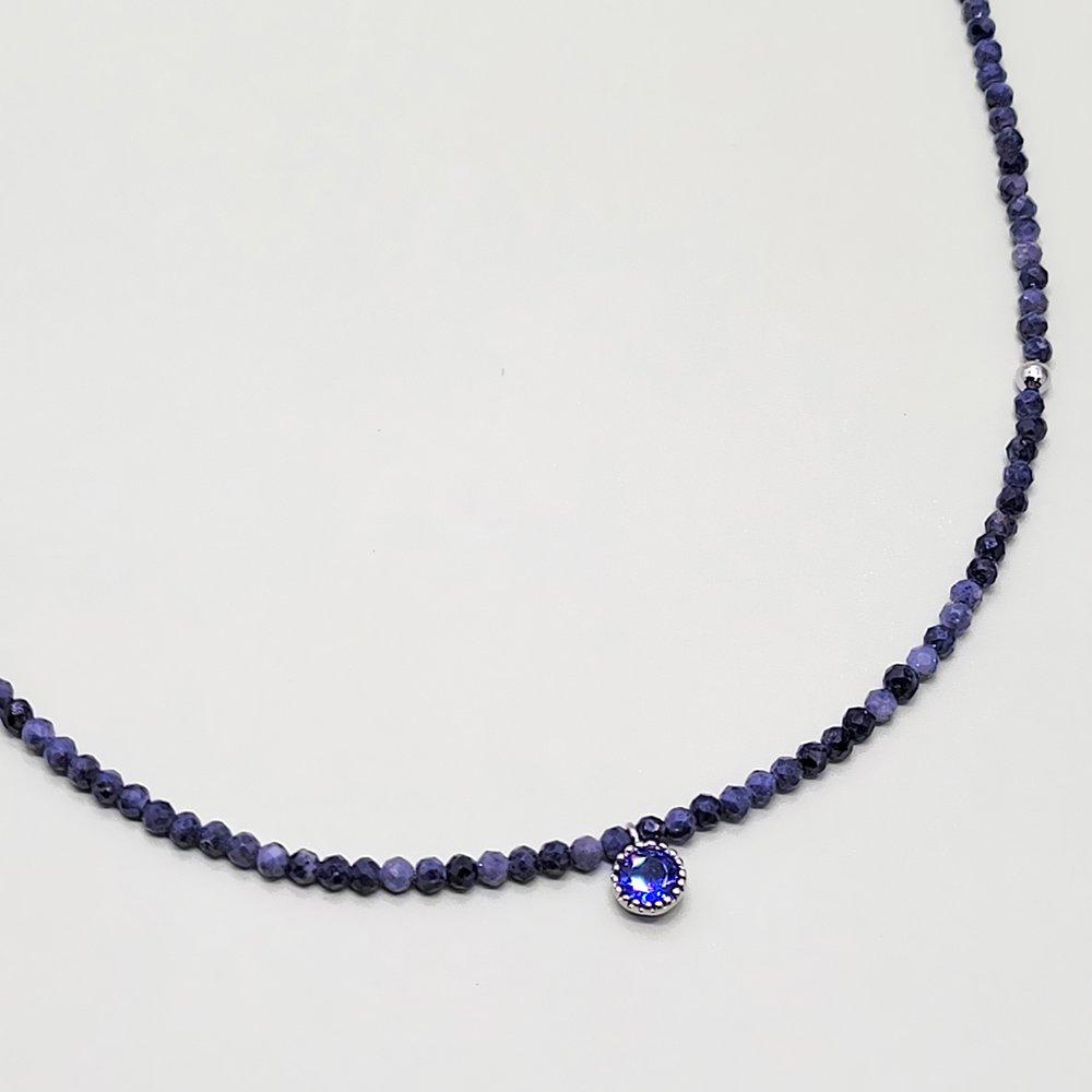 Slim Raw Sapphire Necklace