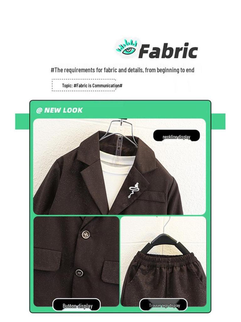 2025 Boys' Sparkling Silver Casual Suit Set