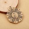 Retro Copper Keychain Pendants for DIY Crafting Unique Brass Bagua Design Handmade Durable Hanging Ornament Lucky Gifts