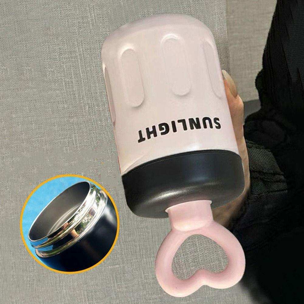 Keep Warm Keep Ice Love Handle Straw Cup Stainless Steel Coffee Mug Insulated Bottle Cup Student