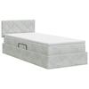 Storage Bed with Headboard Light Grey 90 X 200 Cm Velvet