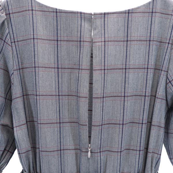 BLUE LABEL CRESTBRIDGE Sanyo Shokai Check Pattern 7 Minutes Sleeve One Piece Women Used