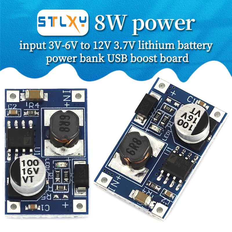 3V-6V To 12V Boost Module Max 3A 8W 3.7V Lithium USB Charge Integrated DC-DC Boost Power PCB