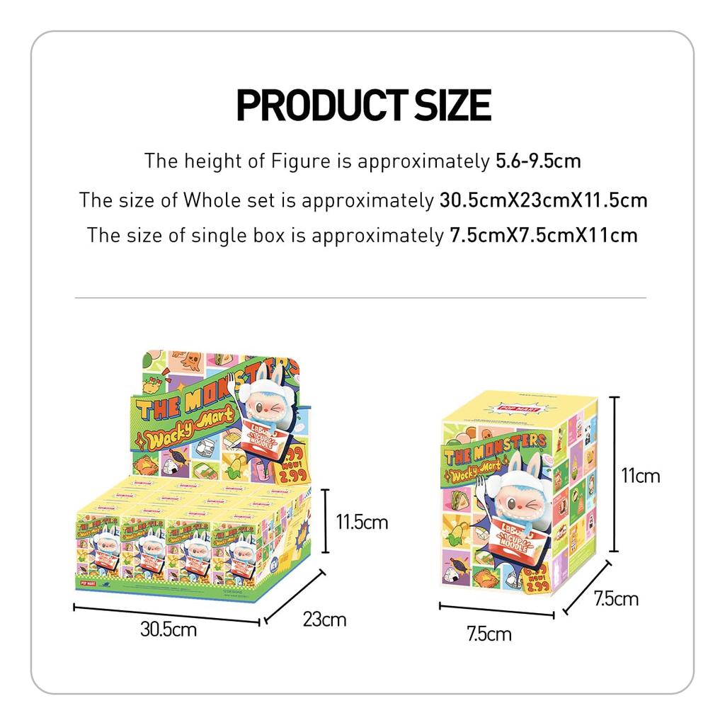 POP MART MONSTRENE Wacky Mart-serien Pop Mart Gachapon Blindboksfigur Plastmodell Premiumleketøy PVC Myk Vinyl Originalkarakter Bursdagsgave
