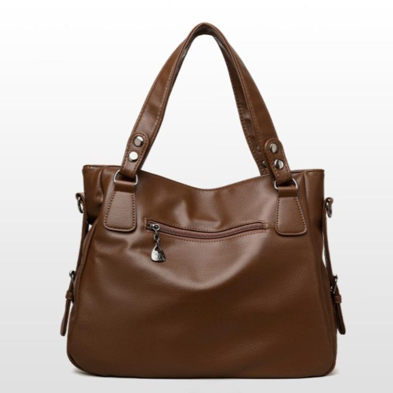 Elegant Vintage PU Leather Handbag for Women Large Capacity Shoulder Bag Top Handles & Detachable Shoulder Strap Simple Daily Bag Ladies Holiday Gifts