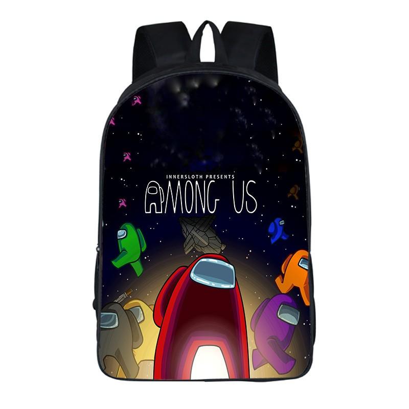 Among Us Kids Backpack Oxford Fabric School Bag Boys Girls 20L Capacity Dual Strap With Air Cushion Straps
