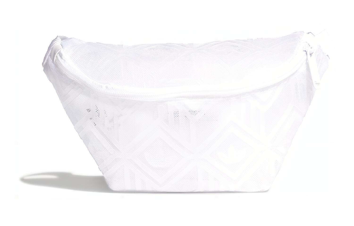 Adidas Women's White Originals Polyurethane Fanny Pack, Sling Bag, Sports Bag, Crossbody Bag Regular Unisex Gn3039