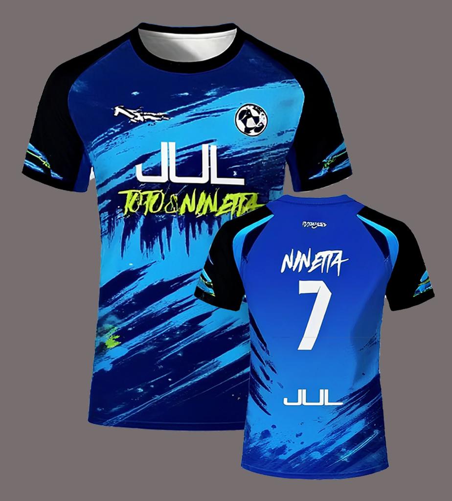 JUL 3D Series 90-Minute Football T-Shirt, Quick-Dry Summer Outdoor Sports T-Shirt for Men, Loose-Fit Crew Neck T-Shirt