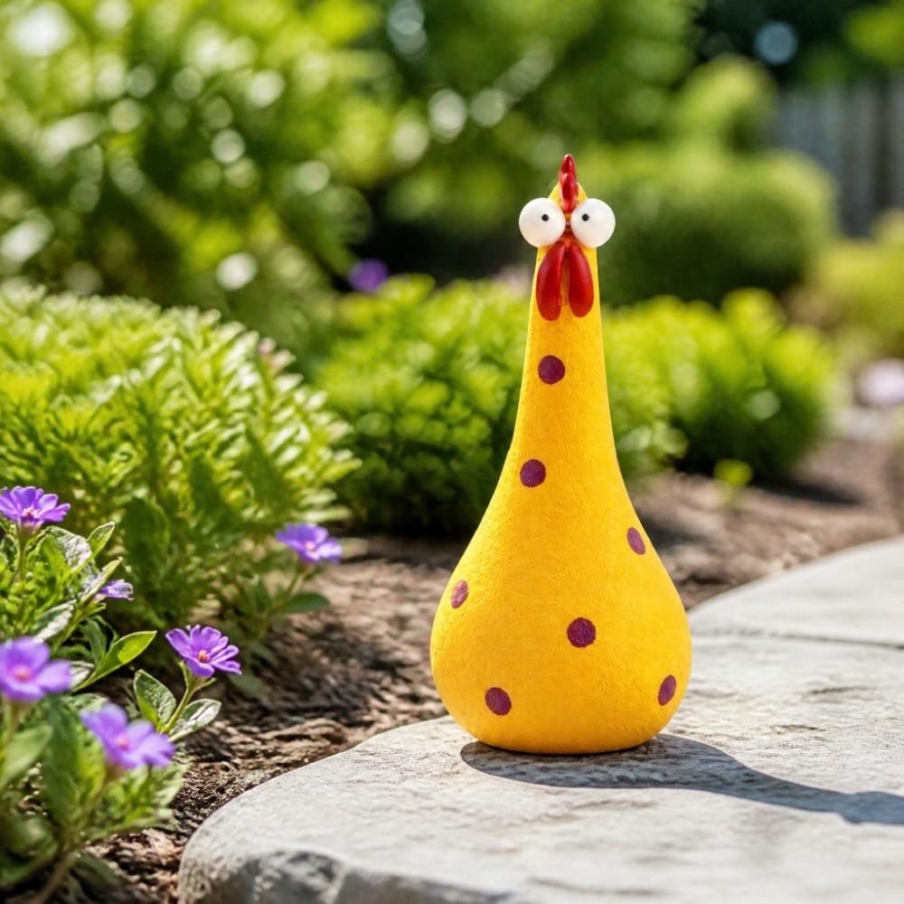 Long Neck Chicken Statue Resin Animal Figurines Whimsical Garden Statues  Garden