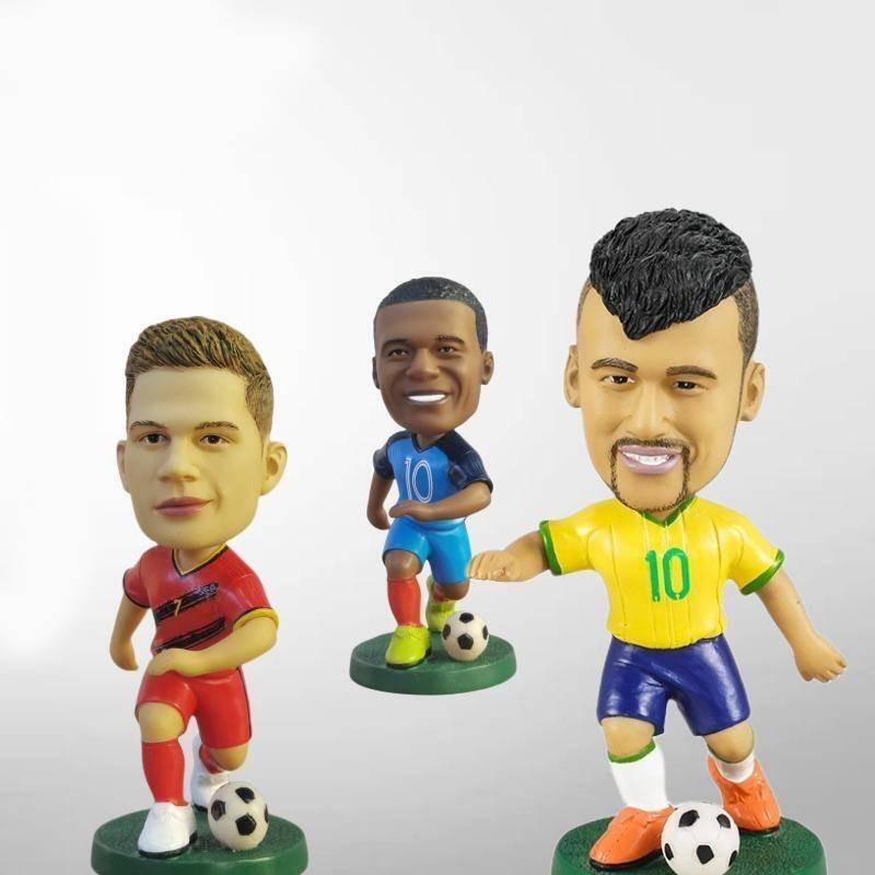 Resin Soccer Star Figurine 12cm Home Decor And Car Ornament Gift For Boys**