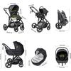 3-in-1 Baby Stroller with Bassinet, Foldable, All-terrain Wheels, Travel System, Accessories and Rain Cover Included