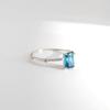 BSWAN Emerald Cut London Blue Ring