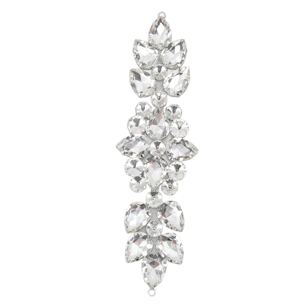 Applique Strass Verre Exquise Éblouissante Fleur Strass Verre Patch pour Vêtements Robe de Mariée