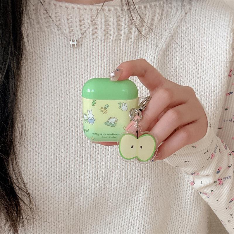 Green Apple Kt Cat Miffy Rabbit for AirPods 1 Generation Protective Case 1st Generation 1st Generation Pro1 Apple Bluetooth Headset Case